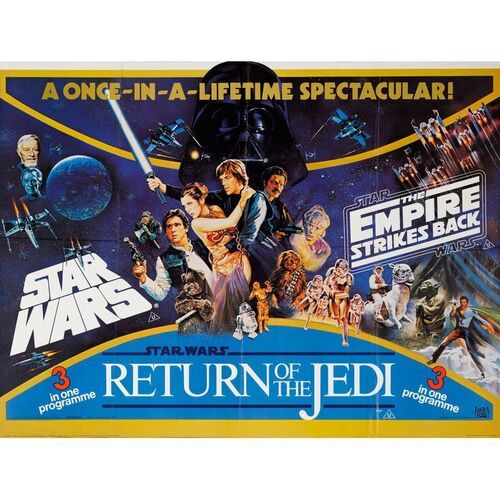 869. British Quad (40" x 28"); Triple-Bill Poster; Very Fine- Folded ### STAR WARS: ORIGINAL TRILOGY (1983)