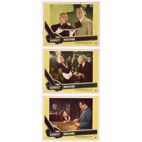 877. Lobby Cards (3) (11" x 14"); Very Fine ### SUNSET BOULEVARD (1950)