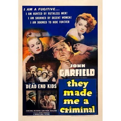 891. One Sheet (27" x 41"); Very Good on Linen ### THEY MADE ME A CRIMINAL (1939)