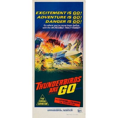 899. Australian Daybill (13.5" x 30"); Hand Lithograph; Very Fine+ Folded ### THUNDERBIRDS ARE GO (1966)