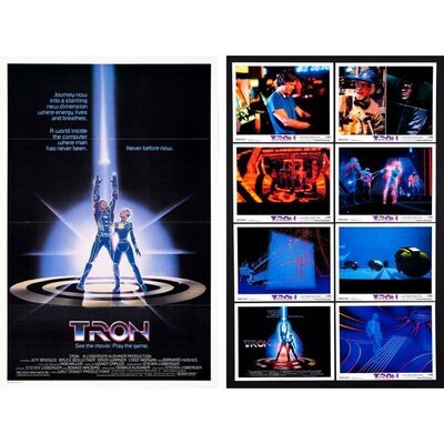 904. One Sheet and Lobby Card Set (8) With Sleeve (27" x 41", 11" x 14"); Very Fine+ Folded and Flat ### TRON (1982)