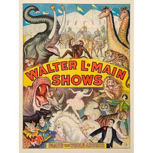 914. Circus Poster (30" x 40"); Good on Linen ### WALTER L. MAIN SHOWS (1890s)