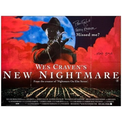 918. Key Cast-Autographed British Quad (40" x 30") Signed by Robert Englund and Miko Hughes. (See online catalog for photos of signing); Fine+ Folded ### WES CRAVEN'S NEW NIGHTMARE (1995)