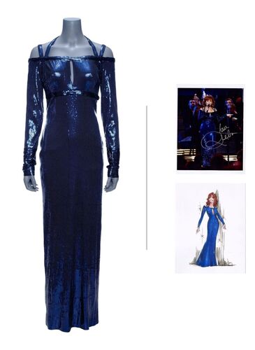 Lot #9: Reba McEntire's Terry Ann Gordon Blue Sequin Gown from the 50th Anniversary CMA Awards