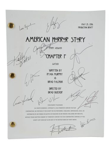 Lot #11: Lou Eyrich and Cast Signed Script ### AMERICAN HORROR STORY (2011-2024)