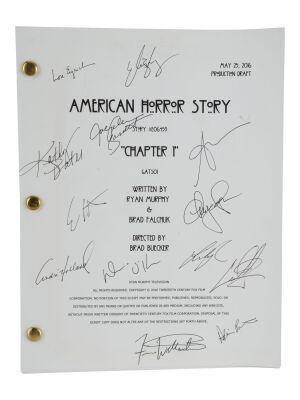 Lot #11: Lou Eyrich and Cast Signed Script ### AMERICAN HORROR STORY (2011-2024)
