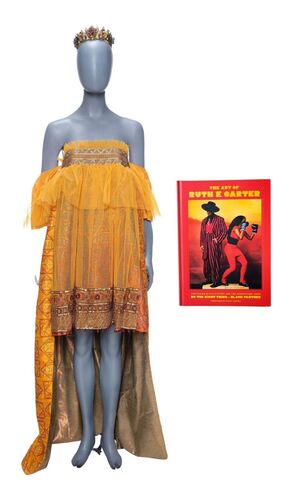 Lot #14: Omma's Golden Dress and Crown with Signed "The Art of Ruth E. Carter" Book ### COMING 2 AMERICA (2021)