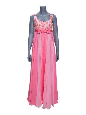 Lot #21: Maxine Dellacorte-Simmon's (Kristen Wiig) Custom-made Alix Friedberg Pink Silk Gown with Flowers from Episodes 108 & 109 ### PALM ROYALE (2024 - PRESENT)