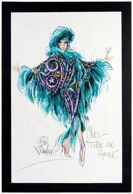 Lot #39: Hand-Drawn Bob Mackie Electrified Coat and Hat Costume Design Illustration for Cher's 2008 Las Vegas Residency ### CHER, TAKE ME HOME PERFORMANCE (2008)