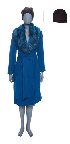 Lot #40: Bradley Jackson's (Reese Witherspoon) Teal Coat and Hat with Extra Double Hat from Season 2 ### THE MORNING SHOW (2019 - PRESENT)