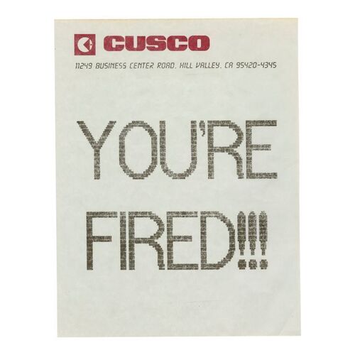 25. Marty McFly's (Michael J. Fox) Termination Fax ### BACK TO THE FUTURE PART II (1989)