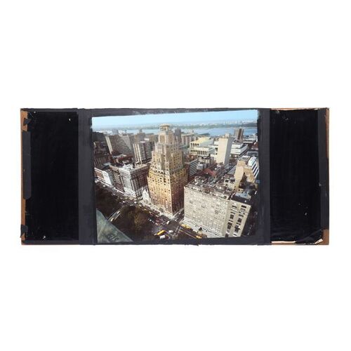 50. Matthew Yuricich Collection: Hand-Painted Matthew Yuricich Dana Barrett's (Sigourney Weaver) Apartment Building with Gozer Temple Matte Painting ### GHOSTBUSTERS (1984)