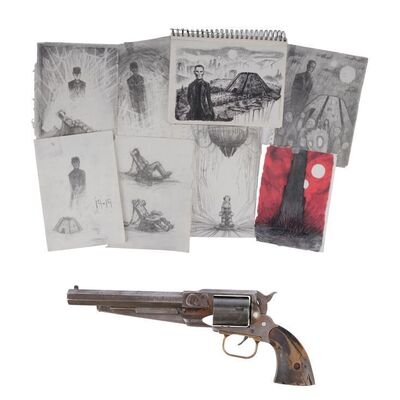 88. Roland "The Gunslinger" Deschain's (Idris Elba) Screen-Matched Custom Metal Remington 1858 New Army Revolver with Jake Chambers' (Tom Taylor) Screen-Matched Art Notebook ### THE DARK TOWER (2017)