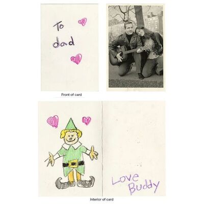 102. Walter Hobbs' (James Caan) Screen-Matched "To Dad, Love Buddy" Card with Photo ### ELF (2003)
