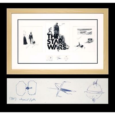 342. Hand-Drawn Early Starship and Death Star Concepts by George Lucas with Hand-Annotated Printed References ### STAR WARS: A NEW HOPE (1977)