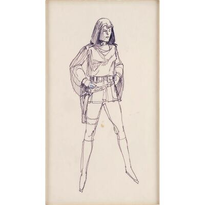 343. Framed Hand-Drawn Ralph McQuarrie Princess Leia (Carrie Fisher) Costume Concept Sketch ### STAR WARS: A NEW HOPE (1977)