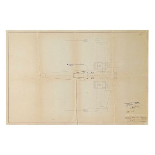 345. Lorne Peterson-Signed Annotated Printed X-Wing Starfighter Top Dyeline ### STAR WARS: A NEW HOPE (1977)