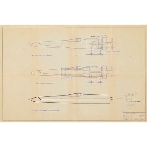 346. Lorne Peterson-Signed Annotated Printed X-Wing Starfighter Left Side Dyeline ### STAR WARS: A NEW HOPE (1977)