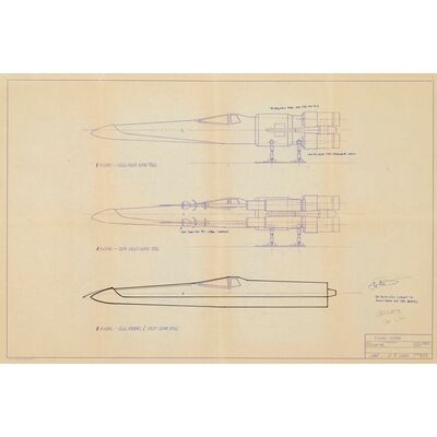 346. Lorne Peterson-Signed Annotated Printed X-Wing Starfighter Left Side Dyeline ### STAR WARS: A NEW HOPE (1977)