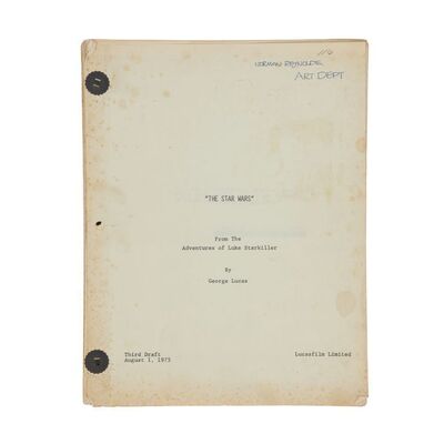 352. Norman Reynolds' Hand-Annotated and Highlighted Third Draft Script ### STAR WARS: A NEW HOPE (1977)