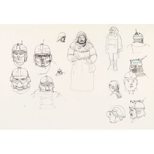 362. Framed Hand-Drawn Ralph McQuarrie Ice Planet Rebel Snow Outfits and Helmets Concept Sketches ### STAR WARS: THE EMPIRE STRIKES BACK (1980)