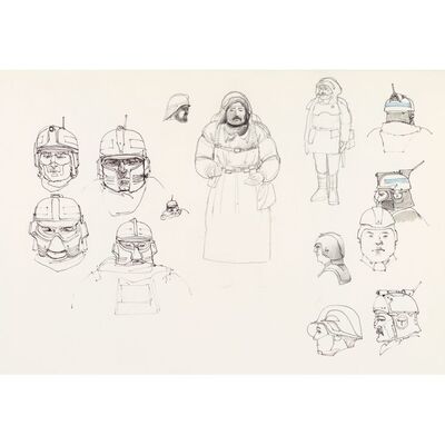 362. Framed Hand-Drawn Ralph McQuarrie Ice Planet Rebel Snow Outfits and Helmets Concept Sketches ### STAR WARS: THE EMPIRE STRIKES BACK (1980)