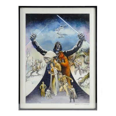 366. William Plumb Collection: Framed Hand-Drawn Boris Vallejo Character Montage Poster Comp ### STAR WARS: THE EMPIRE STRIKES BACK (1980)