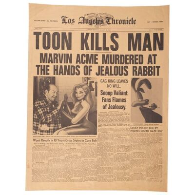 442. Toon Kills Man Los Angeles Chronicle Newspaper Cover ### WHO FRAMED ROGER RABBIT (1988)