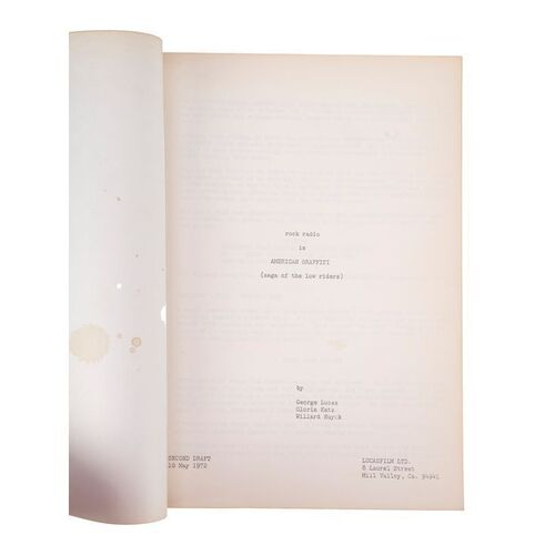 492. Bound Studio Library Copy of Second Draft Script ### AMERICAN GRAFFITI (1973)