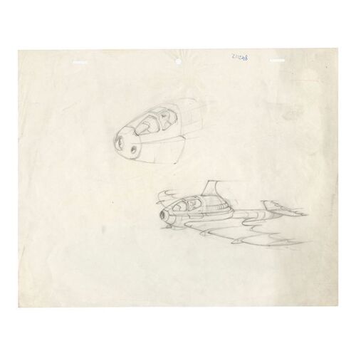 518. Hand-Drawn Derek Meddings Batwing Concept Sketch ### BATMAN (1989)