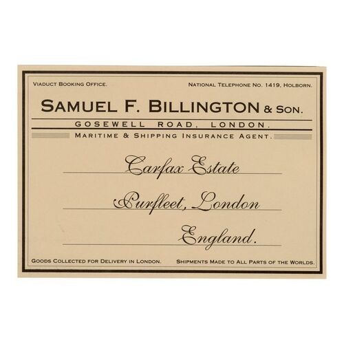 559. Samuel F. Billington & Son Crate Label ### BRAM STOKER'S DRACULA (1992)