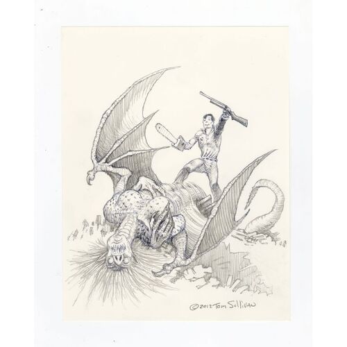 685. Tom Sullivan Collection: Hand-Illustrated Tom Sullivan Ash Williams (Bruce Campbell) and Deadite Drawing c. 2012 ### EVIL DEAD FRANCHISE (1981 - PRESENT)