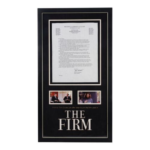 694. Mitch McDeere's (Tom Cruise) Job Offer Letter ### THE FIRM (1993)