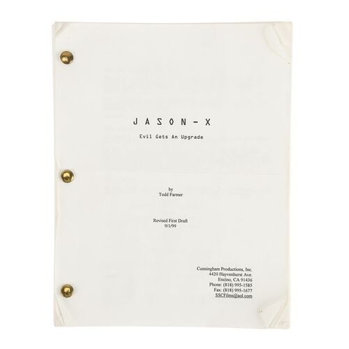 699. Mario Kirner Collection: Kane Hodder's Personal Highlighted First Draft Script ### JASON X (2001)