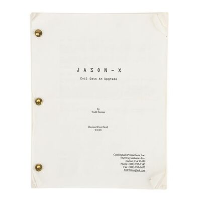 699. Mario Kirner Collection: Kane Hodder's Personal Highlighted First Draft Script ### JASON X (2001)