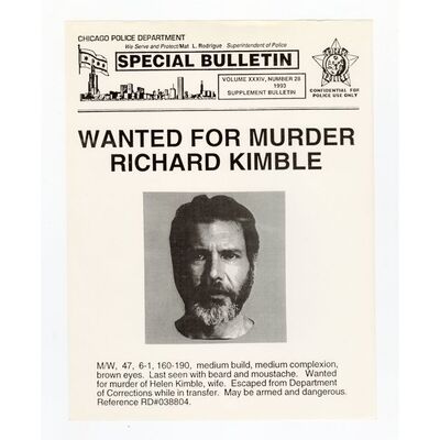 706. Richard Kimble (Harrison Ford) Wanted Poster ### THE FUGITIVE (1993)
