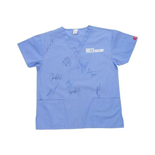 765. Cast-Autographed Scrub Top ### GREY'S ANATOMY (T.V. SERIES, 2005 - PRESENT)