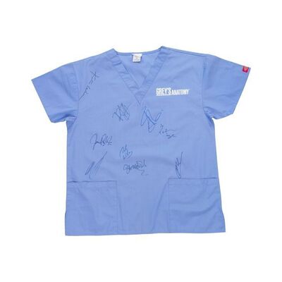 765. Cast-Autographed Scrub Top ### GREY'S ANATOMY (T.V. SERIES, 2005 - PRESENT)