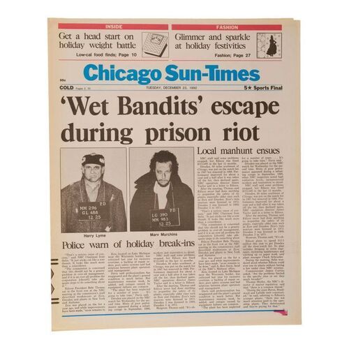 794. Wet Bandits Chicago Sun-Times Newspaper Cover ### HOME ALONE 2: LOST IN NEW YORK (1992)
