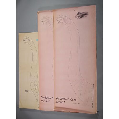 850. Phil Tippett Collection: One Hand-Drawn and Two Printed Phil Tippett Brachiosaurus Concept Sketches ### JURASSIC PARK (1993)