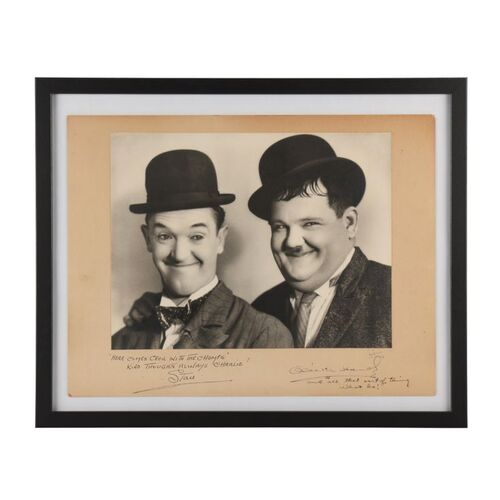 867. Stan Laurel and Oliver Hardy Autographed Oversize Photograph ### LAUREL AND HARDY