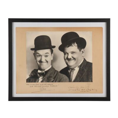 867. Stan Laurel and Oliver Hardy Autographed Oversize Photograph ### LAUREL AND HARDY