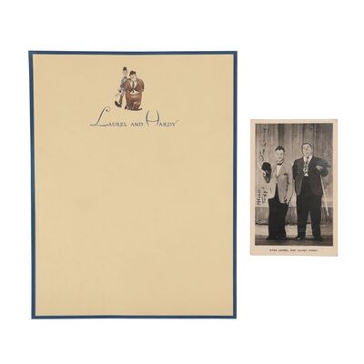 869. Laurel and Hardy Autographed Postcard with Blank Letterhead ### LAUREL AND HARDY