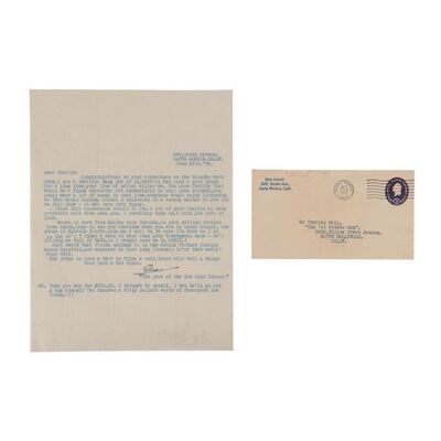 873. Stan Laurel Personal Letter to Charlie Hall ### LAUREL AND HARDY