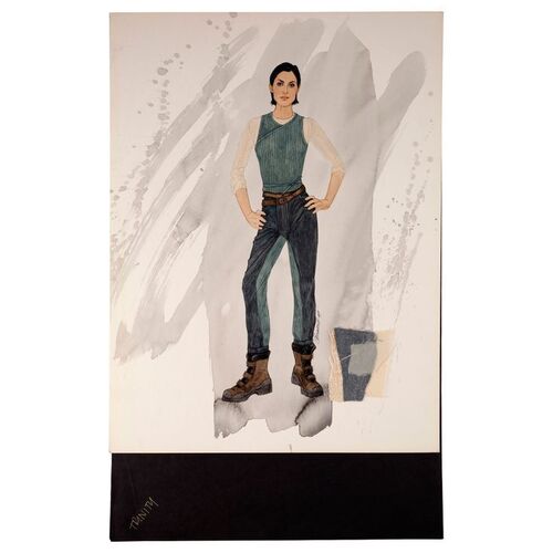 926. Hand-Illustrated Trinity (Carrie-Anne Moss) Costume Concept Painting by Lois DeArmond ### THE MATRIX (1999)