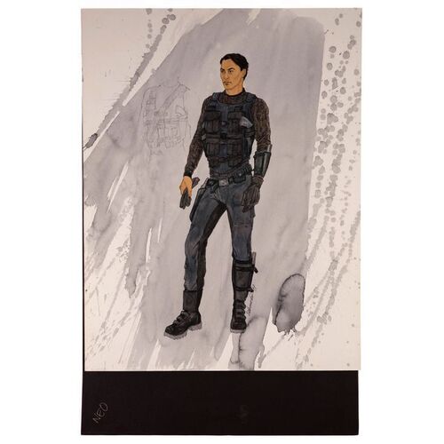 927. Hand-Illustrated Neo (Keanu Reeves) Costume Concept Painting by Lois DeArmond ### THE MATRIX (1999)