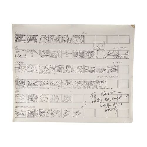1000. Randy Newman-Autographed Printed Storyboard Page ### RANDY NEWMAN: I LOVE L.A. (MUSIC VIDEO - 1983)