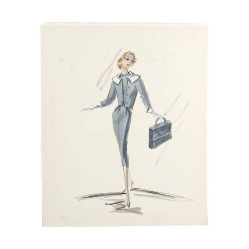 1002. Hand-Painted Edith Head Lisa Fremont (Grace Kelly) Costume Design Artwork ### REAR WINDOW (1954)