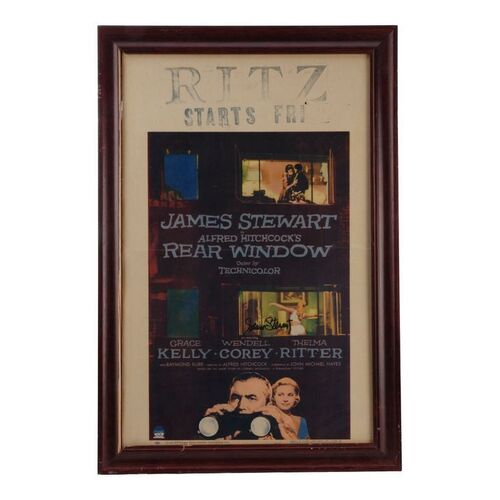 1003. Planet Hollywood Collection: Framed James Stewart-Autographed Window Card ### REAR WINDOW (1954)