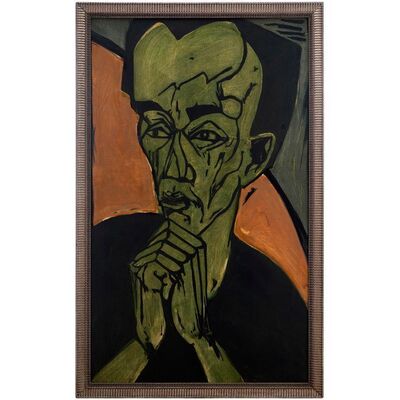 1034. Neville Sinclair's (Timothy Dalton) Framed Production-Made Erich Heckel "Portrait of a Man" Print ### THE ROCKETEER (1991)